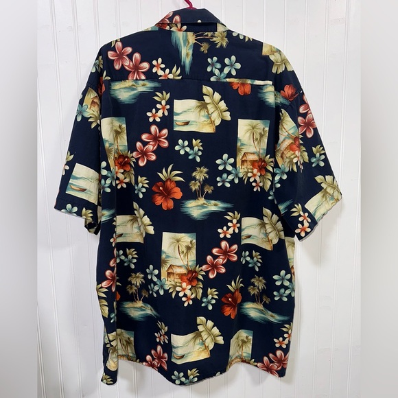 Pierre Cardin Hawaiian Shirt Mens 2XLT Cotton *Stained* Tropical Resortwear - Picture 13 of 13